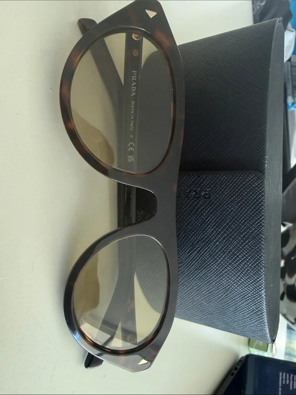 Prada Tortoiseshell Sunglasses with Brown Lenses